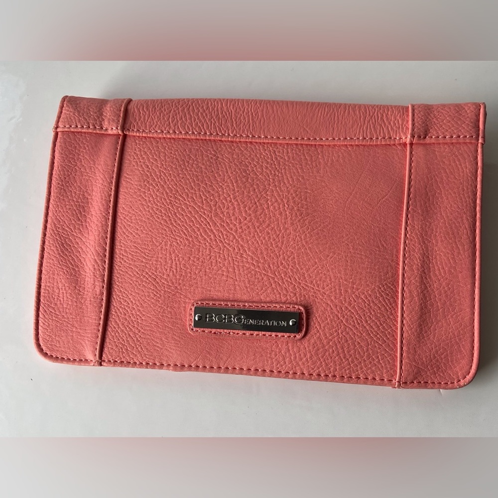 NWT BCBG Salmon Pink Quinn studded clutch purse